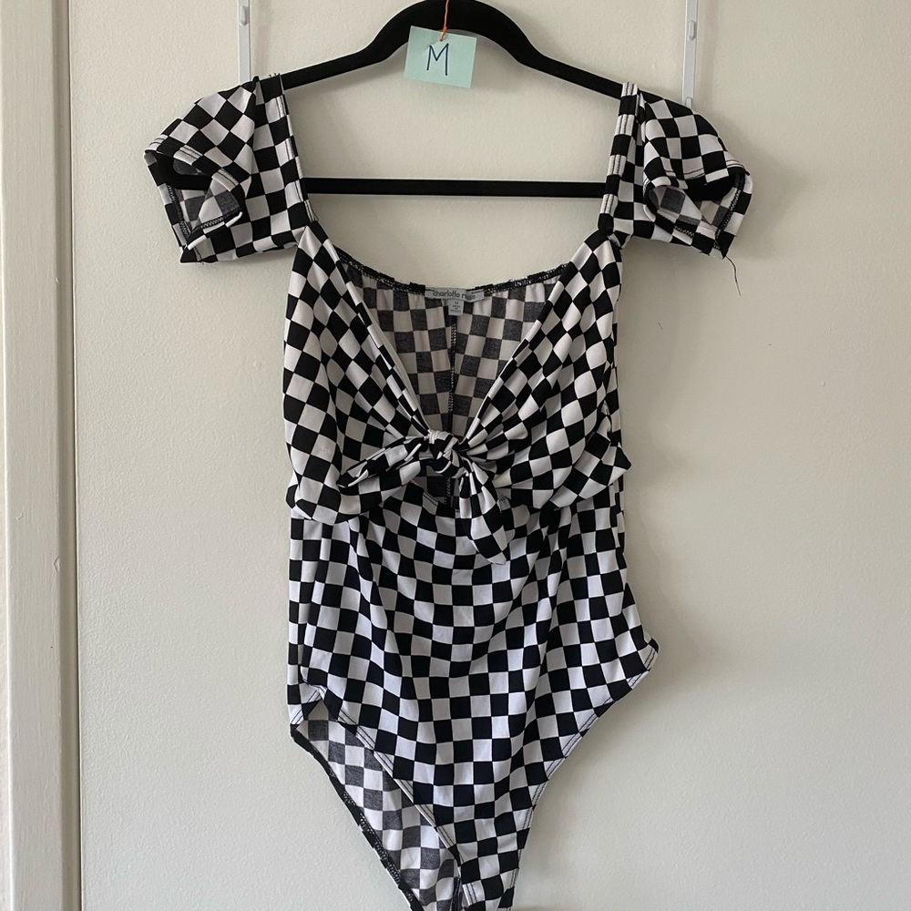 Checkered bodysuit